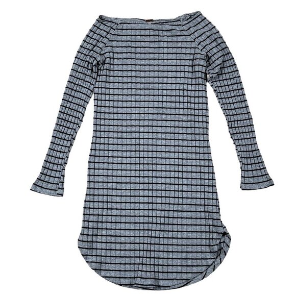 Poof! Womens Striped Grey Long Shirt Size Small - Picture 1 of 4